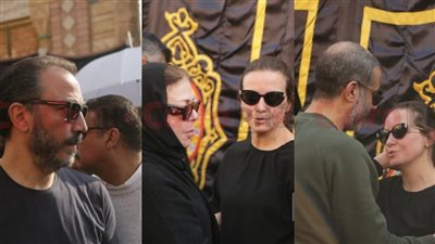 ريهام عبد الغفور تتلقى عزاء والدها أمام المقابر بحضور حلمي وطارق لطفي ومحمد فراج |صور