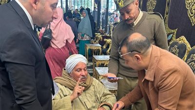قاض يخرج من اللجنة لمساعدة مسن من ذوي الهمم في الاقتراع بالغربية | صور