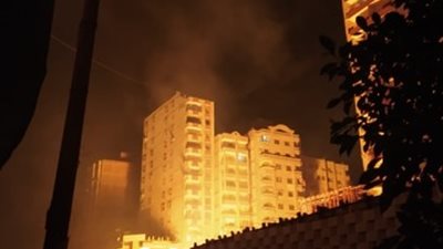 نشوب حريق هائل بشارع الجمهورية بمنطقة حدائق المعادي