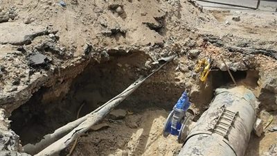 الانتهاء من إصلاح كسر خطي مياة بحى غرب الاسكندرية