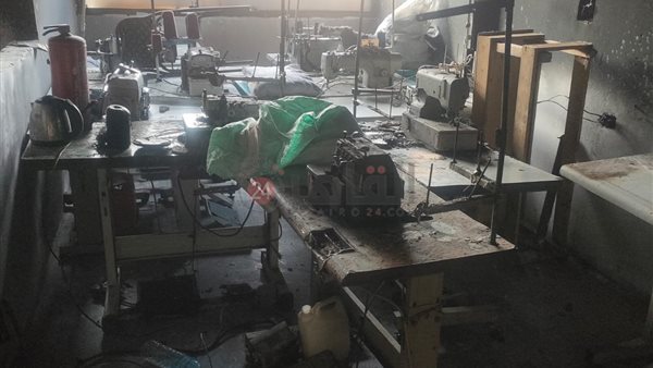 حريق مصنع ملابس بمنشية