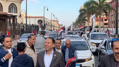 مسيرة طولها 1000 متر.. احتفالات عارمة بفوز الرئيس السيسي ببورسعيد | صور