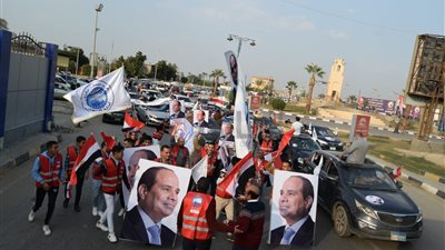 احتفالات وهتافات في شوارع الفيوم بعد إعلان فوز السيسي