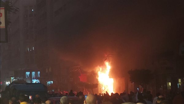 حريق محل أحذية بوسط