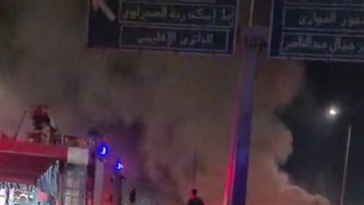 اشتعال سيارة نقل تريلا بطريق المحور المركزي بأكتوبر