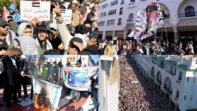قطع العلاقات | مظاهرات في المغرب ضد إسرائيل.. والمحتجون يهتفون للقسام ويحرقون علم الاحتلال