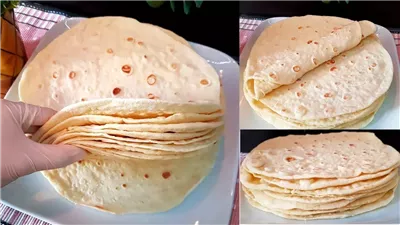 طريقة عمل عيش الشاورما بدون خميرة.. وتحضير تورتيلا هشة في ثواني 