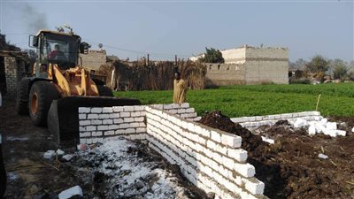 إزالة 145 حالة تعد بالبناء المخالف على الأرض الزراعية في المنيا 