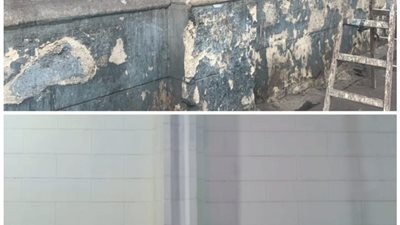 أعمال تجديد وتطوير لتحسين الرؤية البصرية لأسوار المنشآت بميدان الجيزة