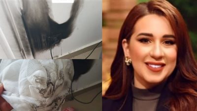 نجاة أسما شريف منير من حريق بمنزلها