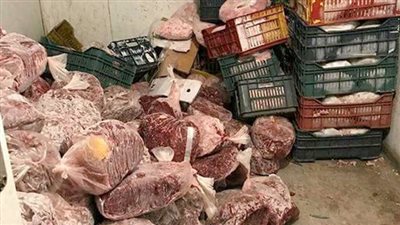 ضبط 23 طن مصنعات لحوم وجلود دواجن غير صالحة للاستهلاك بالجيزة 