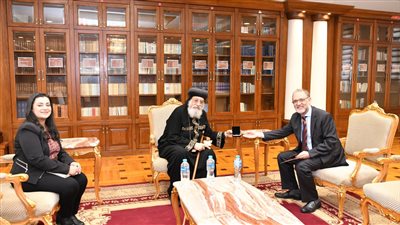 البابا تواضروس الثاني يستقبل رئيس المكتبة الوطنية بالبرازيل