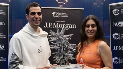 علي فرج ونور الشربيني يتوجان ببطولة جي بي مورجان للإسكواش