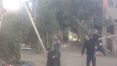 سقوط أسلاك الكهرباء بسبب الرياح بالمنوفية