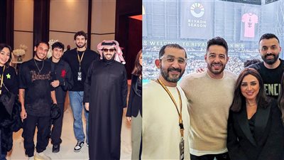 أنغام وحماقي وأحمد حلمي رفقة تركي آل الشيخ في كواليس لقاء النصر السعودي وإنتر ميامي الأمريكي| صور