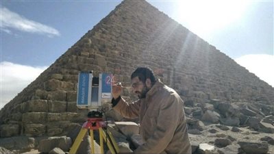  ننشر صور مشروع المسح الضوئي بالليزر لـ هرم منكاورع بالجيزة