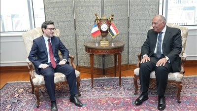 اجتماع مغلق بين وزير الخارجية ونظيره الفرنسي بالعاصمة الإدارية