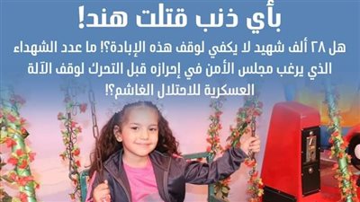 الأزهر عن العثور على جثة هند رجب بغزة: بأي ذنب قتلت وهل 28 ألف شهيد لا يكفون لوقف هذه الإبادة؟