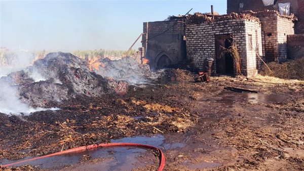 حريق عصارة قصب بقنا