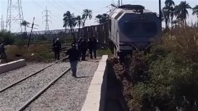 حريق داخل عربة قطار بضائع بالدقهلية