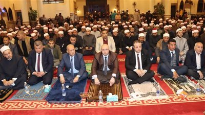 محافظ بني سويف يشهد احتفال الأوقاف بليلة النصف من شهر شعبان بمسجد الرضا 