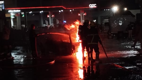 حريق أمام بنزيمة