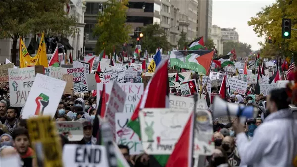 مظاهرة لدعم فلسطين