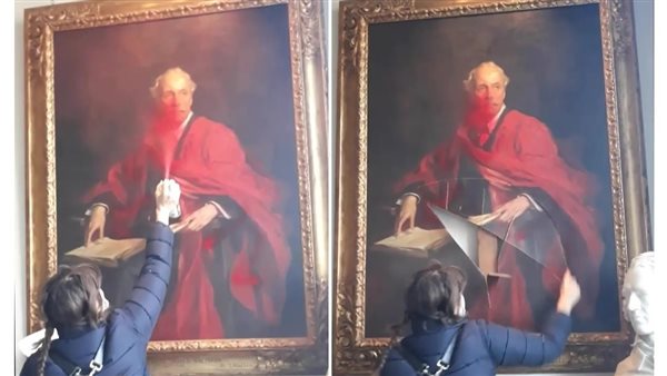 ناشطة تدمر لوحة اللورد