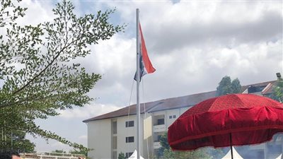  رفع علم مصر بالقرية الأولمبية في جامعة غانا | صور