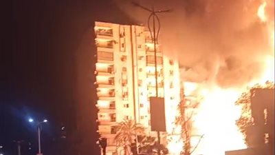 حريق هائل في ستوديو الأهرام بالجيزة | صور