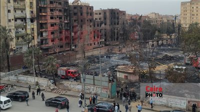  استدعاء خبراء كلية الهندسة لتحديد أسباب وحجم أضرار حريق ستوديو الأهرام 