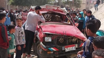 إصابة 20 شخصا في انقلاب سيارة من أعلى كوبري ببني سويف| صورة 