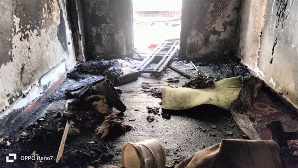 جانب من آثار الحريق