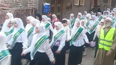 حضرتها الملائكة.. مسيرة ضخمة لحفظة القرآن الكريم بإحدى قرى الدقهلية