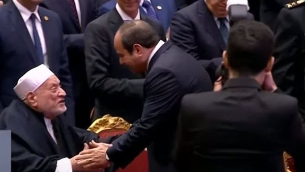 الرئيس السيسي يصافح