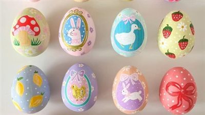 خليهم يبدعوا.. صور بيض ملون لشم النسيم وأفكار ببواقي القماش والورق