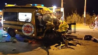 مصرع عاملين إثر اصطدام سيارة ملاكى بعمود إنارة بالطريق الزراعى الشرقي فى سوهاج