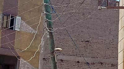 ربطوه بحبل.. عمود إنارة آيل للسقوط يهدد أهالي نجع الخلوة في سوهاج (صور)