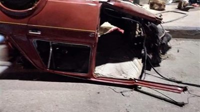 السيارة انشطرت نصفين.. مصرع وإصابة 4 في حادث تصادم بالمحلة (صور)