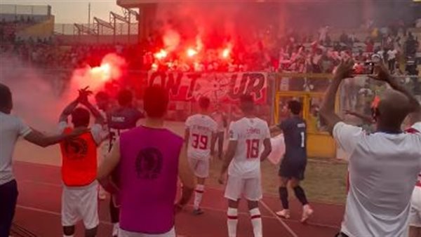 احتفال لاعبي الزمالك