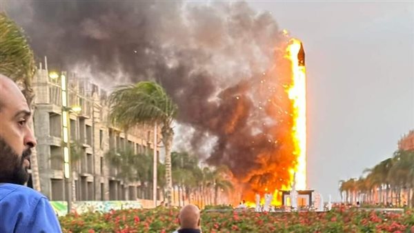 حريق مسلة بورتو بورسعيد