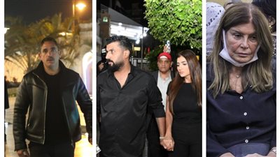 محمد سامي ومي عمر وأمير كرارة وميرفت أمين في عزاء والدة كريم عبد العزيز 