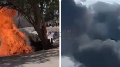 حريق في مواسير بلاستيك على كوبري بالمنوفية.. والحماية المدنية تحاول السيطرة عليه