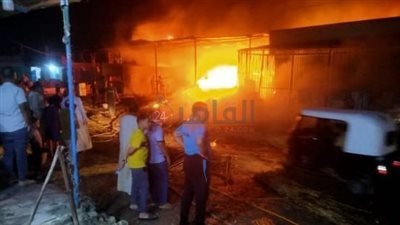 اندلاع حريق في مجموعة مطاعم بمنشأة القناطر بالجيزة