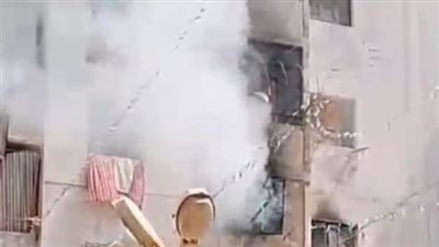 حريق بعقار سكني مكون من 6 أدوار بمدينة 15 مايو |صور