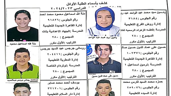  أوائل الشهادة الإعدادية