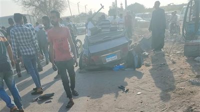 مصرع شخصين وإصابة 9 آخرين في تصادم سيارتين ملاكي وميكروباص بالغربية|أسماء 