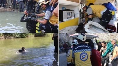 غرق 7 أطفال بسقوط حافلة مدرسية في نهر العاصي بسوريا.. والسلطات تبحث عن مفقودين