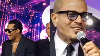 لأول مرة معا.. عمرو دياب ومحمد رمضان في حفل زفاف ابنة محمد السعدي