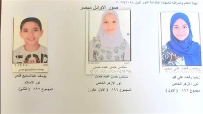 ننشر أسماء أوائل الشهادة الابتدائية الأزهرية بأسيوط